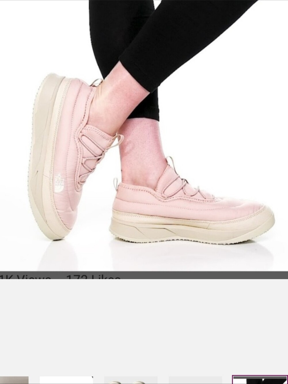 The North Face Thermoball Low Slip-On Sneaker - Blush Pink Size 7 - Picture 3 of 16
